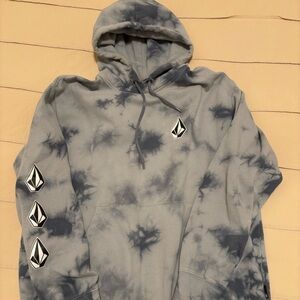 Volcom Blue Tye Dye Pullover Hoodie
